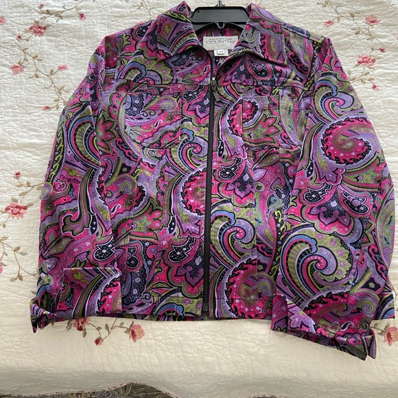 Two piece paisley jacket and pants Size PM - Picture 1 of 4